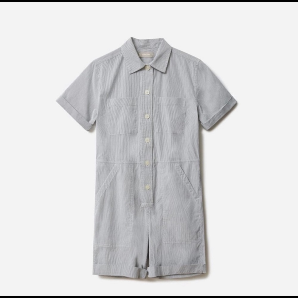 Everlane Striped Button-Up Romper